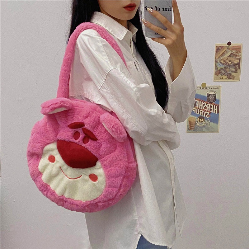 Túi Đeo Vai Cỡ Lớn In Hình Gấu Pooh Chip Lotso Nhồi Bông Disney Dễ Thương Cho Học Sinh