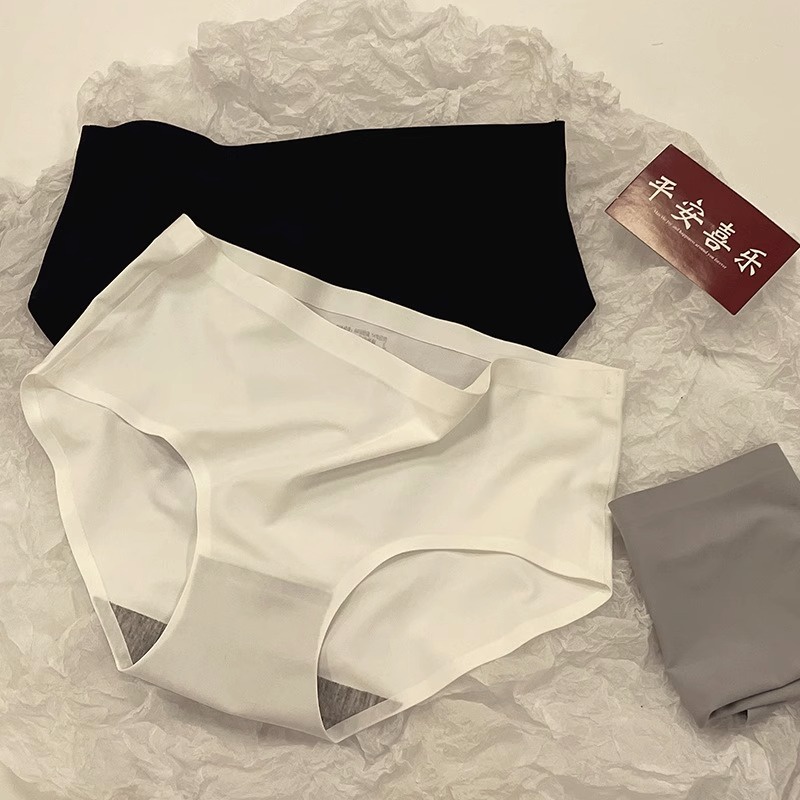5 màu sắc mùa hè băng lụa đồ lót liền mạch nữ, đũng cotton, giữa eo, thoải mái, đơn giản, cho cô gái trẻ