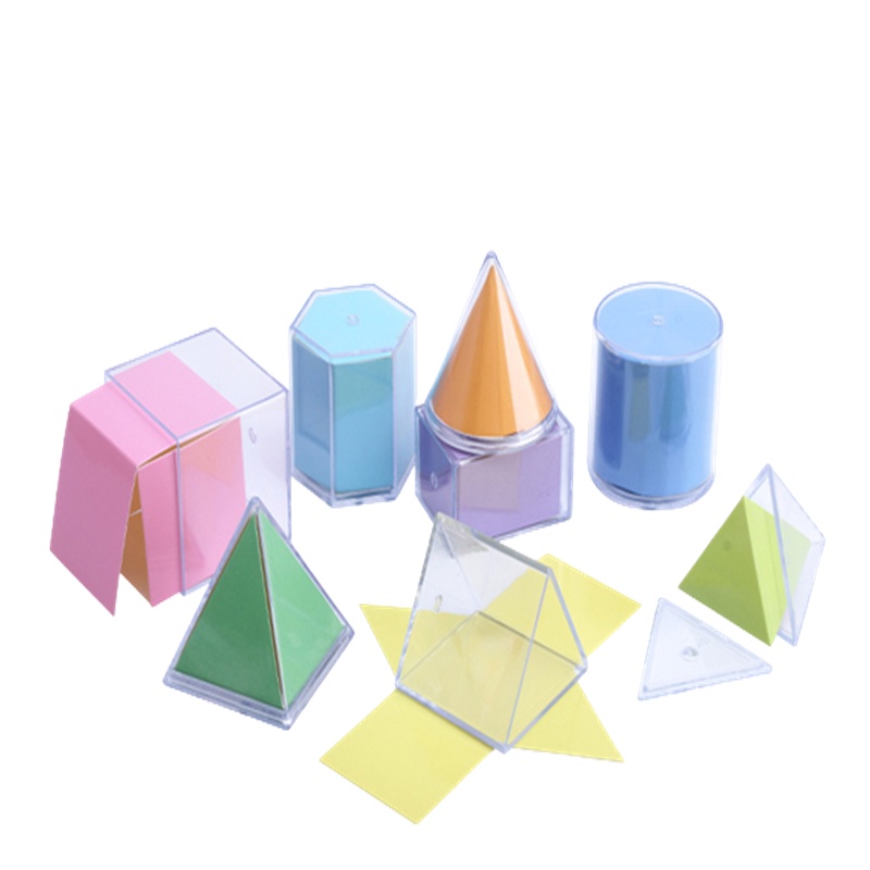 Set 8 Mô Hình Học 3D Bằng Nhựa Trong Suốt Cho Bé Học Toán
