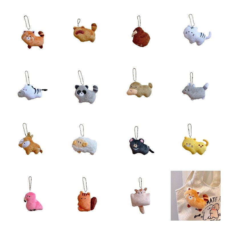 Sở thú thú thú nhồi bông và mềm mại thú mỏ vịt Platypus Little Lynx Beanie Đồ chơi nhồi bông mắt Charm Flamingo Nhân vật gấu trúc) Túi mặt dây chuyền