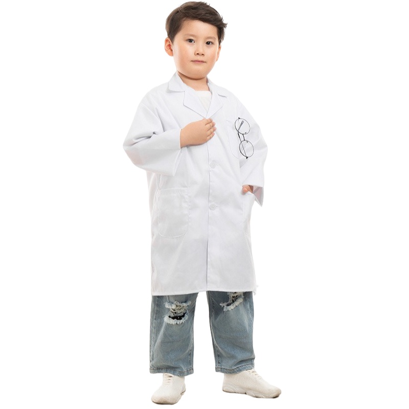 Trẻ Em Bác Sĩ Trang Phục Phòng Thí Nghiệm Áo Trắng Cosplay Đồng Phục Halloween Lạ Mắt Đảng Chống Đỡ