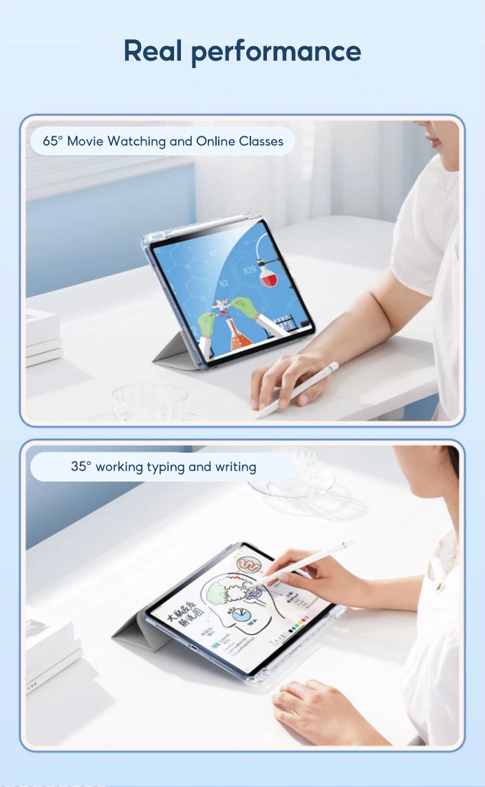 Mô tả Tbtic Cho iPad Ốp Lưng Air 7 M3 2025 6 11th A16 M2 Pro 11 M4 2024 Air 5 4 10.9 10th 9th 8th 7th Gen 10.2 Mini 6 Ốp Lưng Có Bút Chì Acrylic Trong Suốt - 12