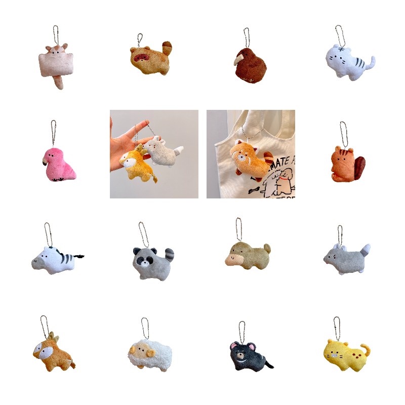 Sở thú thú thú nhồi bông và mềm mại thú mỏ vịt Platypus Little Lynx Beanie Đồ chơi nhồi bông mắt Charm Flamingo Nhân vật gấu trúc) Túi mặt dây chuyền