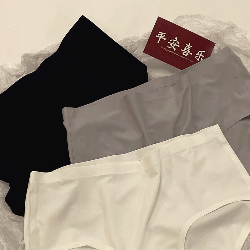 5 màu sắc mùa hè băng lụa đồ lót liền mạch nữ, đũng cotton, giữa eo, thoải mái, đơn giản, cho cô gái trẻ