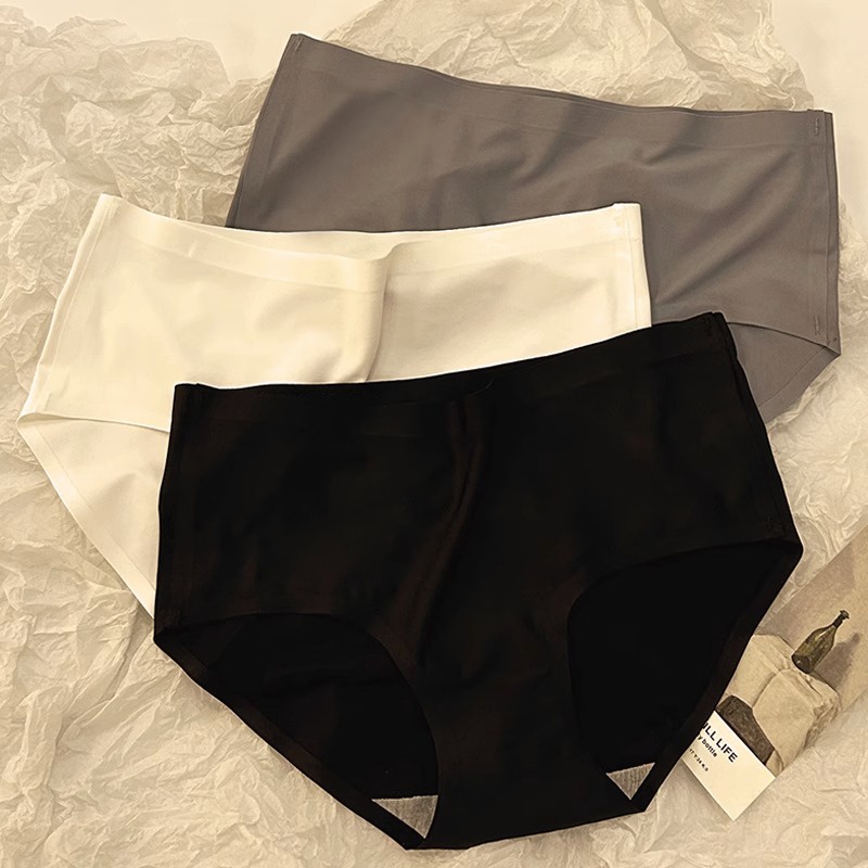 Giảm giá nóng quần lót lụa băng phụ nữ cotton đáy quần lót liền mạch mùa hè thoải mái giữa eo cô gái trẻ quần lót nữ đơn giản