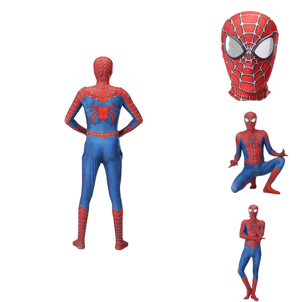 Raimi Spider-Man cosplay cho người lớn và trẻ em - Áo liền quần zentai phù hợp Halloween