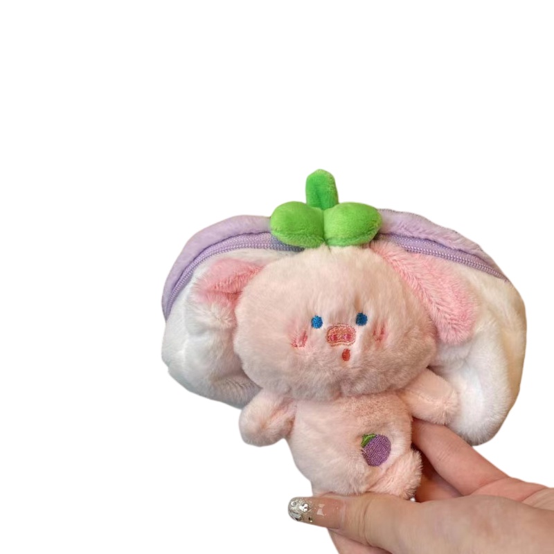 Móc Khóa Hình Trái Cây / Động Vật Hoạt Hình Nhồi Bông 12cm Dễ Thương Dùng Làm Quà Tặ