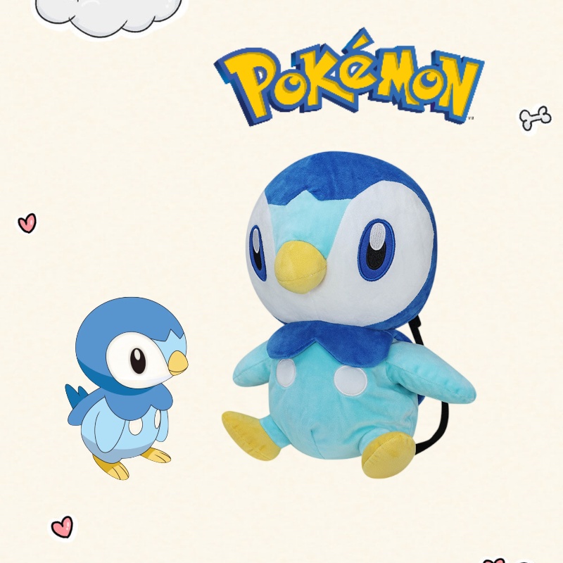 Balo Đi Học Hình Pokemon Piplup Hoạt Hình Cho Bé