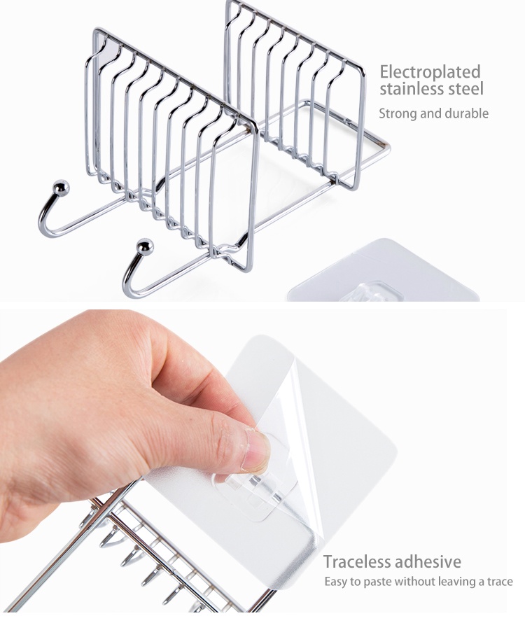 Mô tả Khay Đựng Xà Phòng Hai Tầng Bằng Thép Không Gỉ Giá Đỡ kệ góc nhà tắm - 10