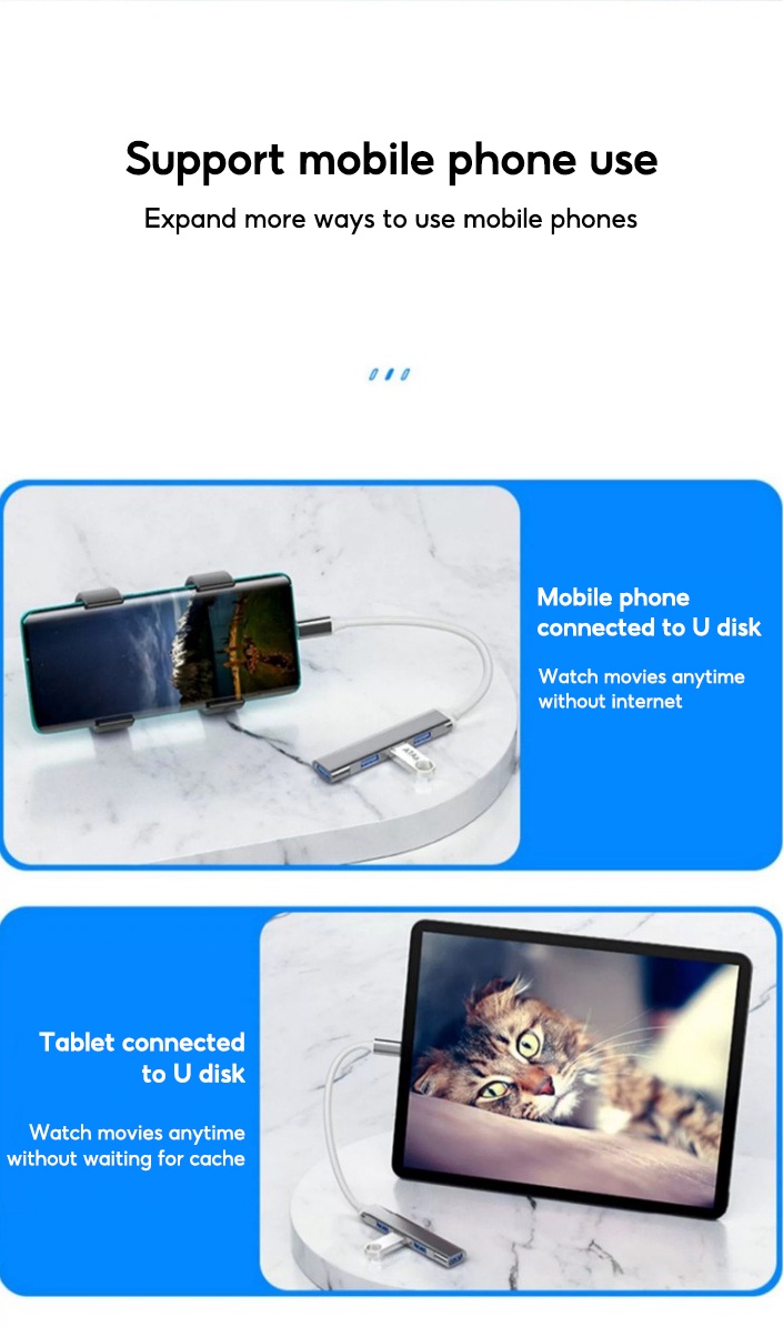 Mô tả Bộ chia 4 cổng TBTIC USB 3.0 Type c 4 trong 1 tốc độ cao cho máy tính - 6