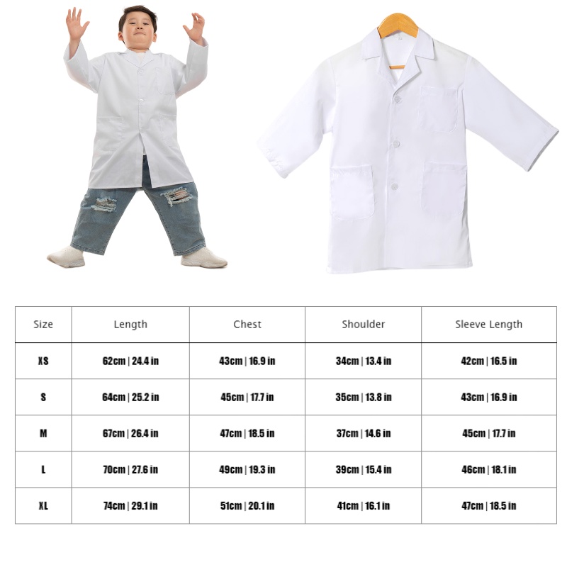 Trẻ Em Bác Sĩ Trang Phục Phòng Thí Nghiệm Áo Trắng Cosplay Đồng Phục Halloween Lạ Mắt Đảng Chống Đỡ