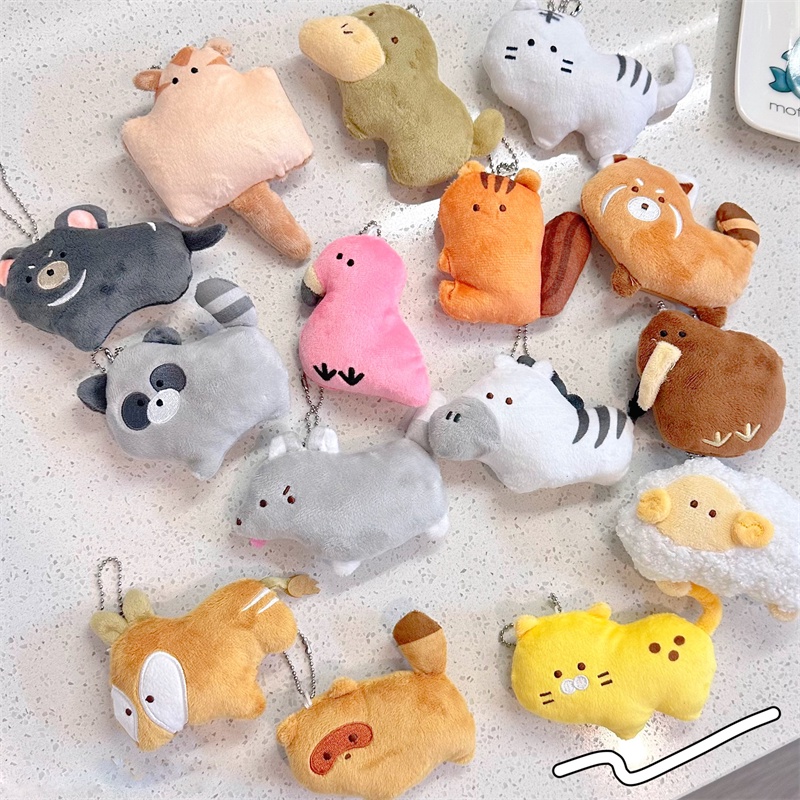 Sở thú thú thú nhồi bông và mềm mại thú mỏ vịt Platypus Little Lynx Beanie Đồ chơi nhồi bông mắt Charm Flamingo Nhân vật gấu trúc) Túi mặt dây chuyền