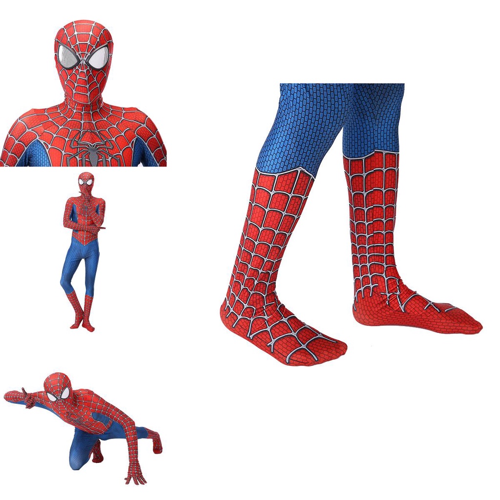 Raimi Spider-Man cosplay cho người lớn và trẻ em - Áo liền quần zentai phù hợp Halloween