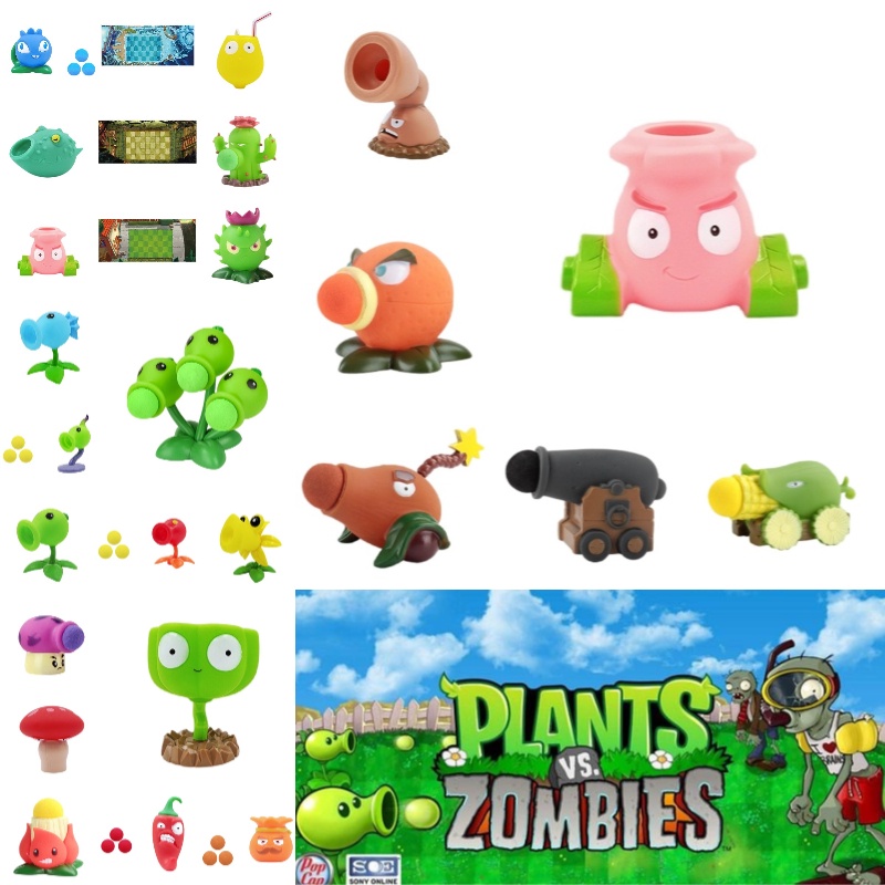 Cây Vs. Đồ chơi Zombie Súng máy ô liu có kẹp đậu và phụ kiện bắn ngô