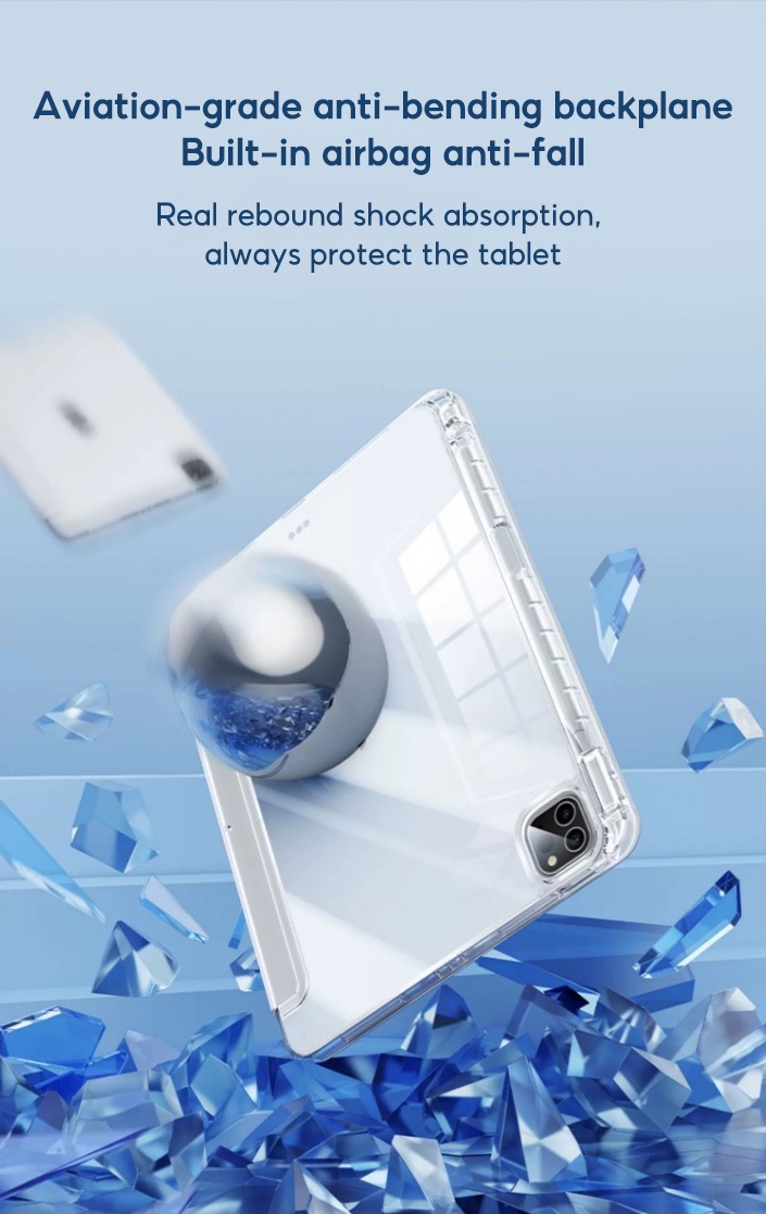 Mô tả Tbtic Cho iPad Ốp Lưng Air 7 M3 2025 6 11th A16 M2 Pro 11 M4 2024 Air 5 4 10.9 10th 9th 8th 7th Gen 10.2 Mini 6 Ốp Lưng Có Bút Chì Acrylic Trong Suốt - 5