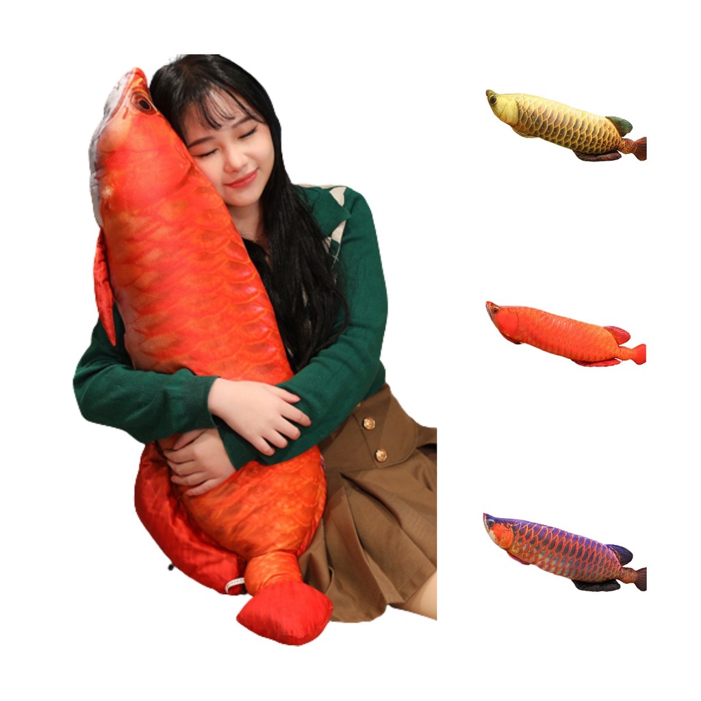 3d Cotton Đầy Vàng Cá Rồng Gối Cá Chép Loach Catfish Thú Nhồi Bông Cho Thanh Niên