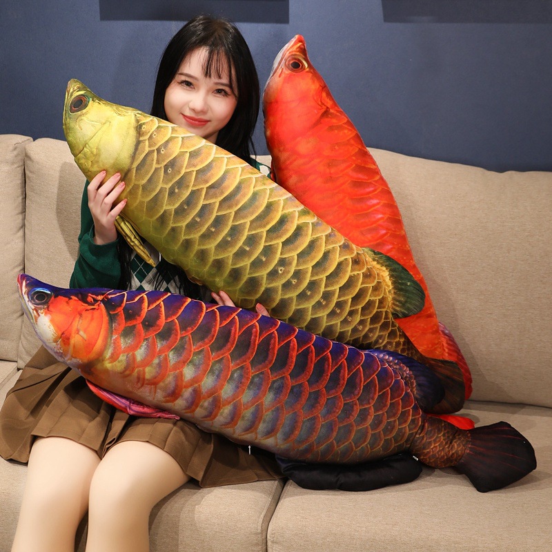 3d Cotton Đầy Vàng Cá Rồng Gối Cá Chép Loach Catfish Thú Nhồi Bông Cho Thanh Niên