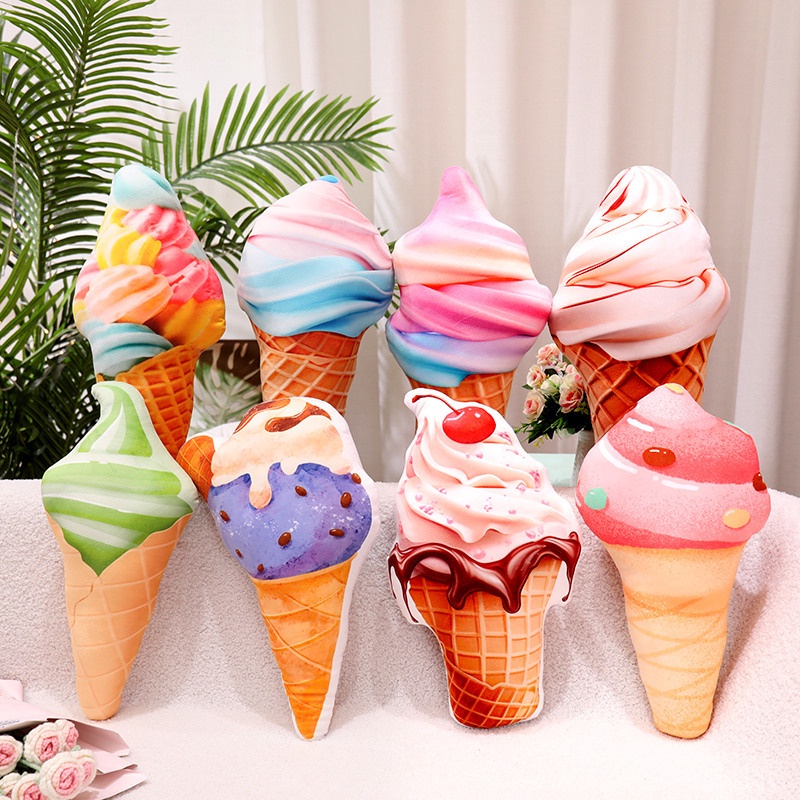 Đồ chơi nhồi bông Hình Kem Ốc Quế 60cm Trang Trí Nhà Cửa