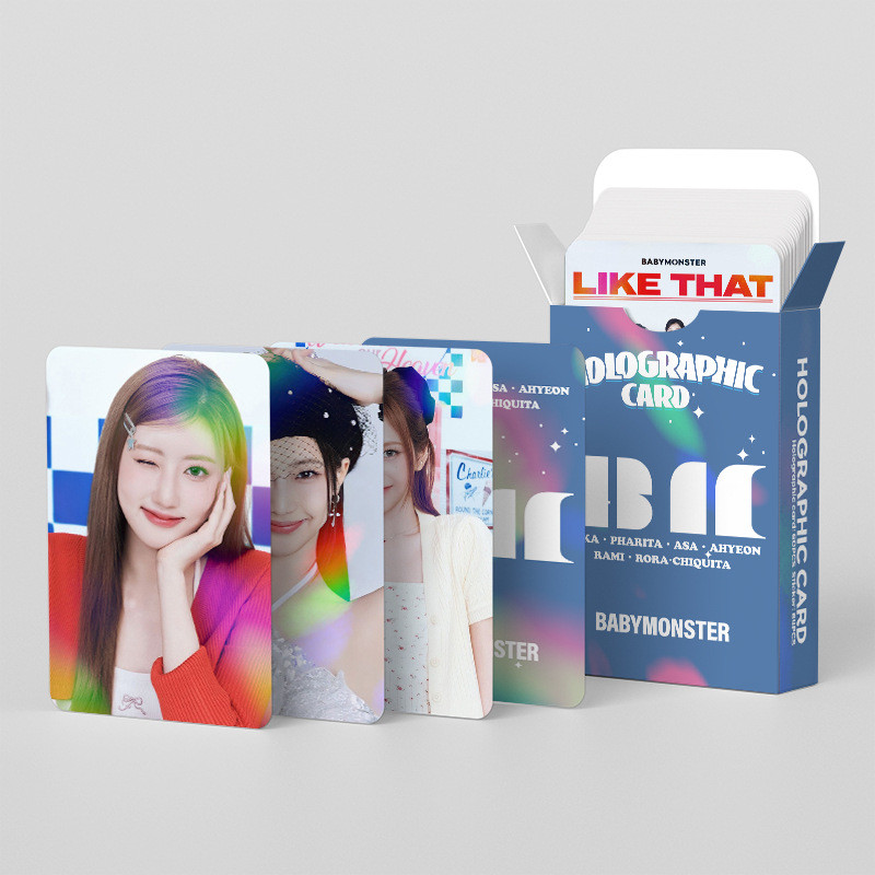 LINXX 124 Chiếc BabyMonster Lomo Laser Mini Thẻ Bộ Sưu Tập HD Hình Ảnh Quạt Kpop Sưu Tập Hàng Hóa Bộ Quà Tặng