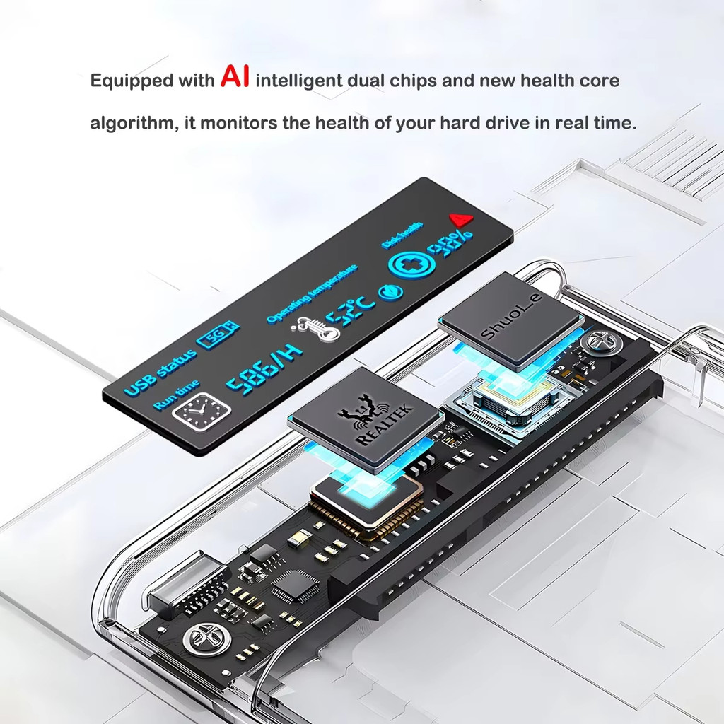 Hộp đựng ổ cứng gắn ngoài USB 5Gbps 2,5 Inch Hộp đựng ổ cứng trong suốt Vỏ ổ cứng SATA HDD SSD Hộp đựng máy tính xách tay