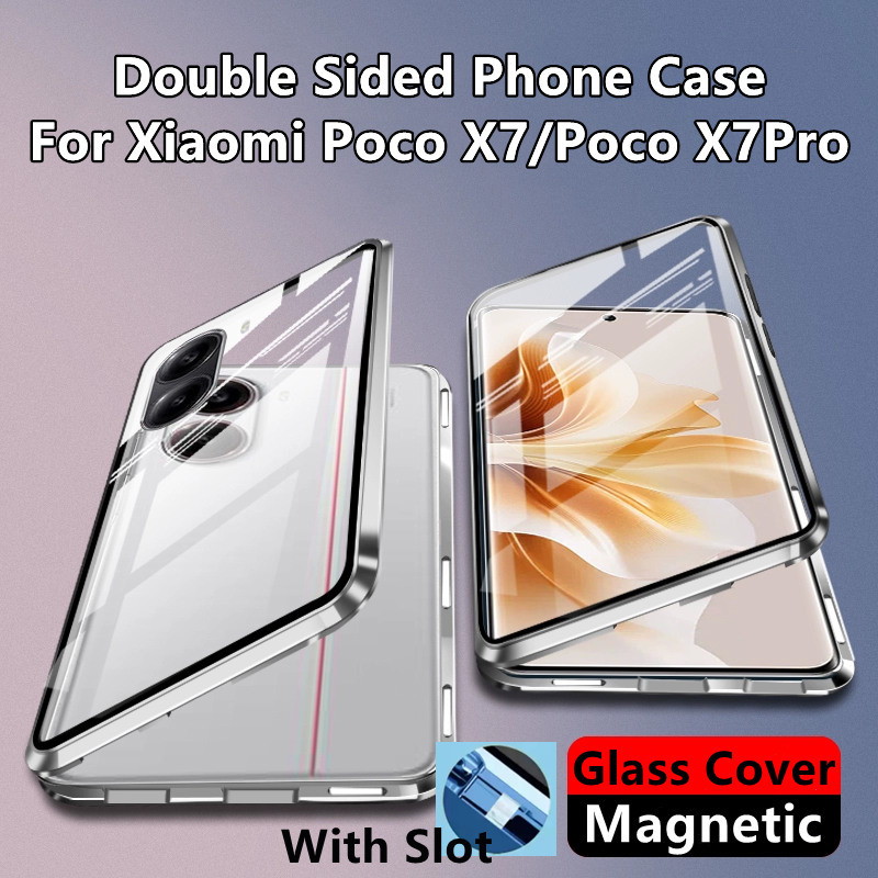 Ốp lưng cho Xiaomi Poco X7 X7Pro ⭐Vỏ điện thoại khung kim loại kính cường lực hai mặt riêng tư⭐ Vỏ chống sốc Mi PocoX7 PocoX7Pro XiaomiPocoX7 XiaomiPocoX7Pro