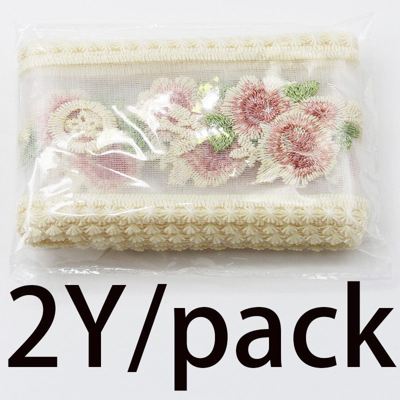 Vải hoa hồng thêu ren 8-9cm, phù hợp may quần áo và làm rèm cửa, style retro Pháp (2 Yard/gói) | BigBuy360 - bigbuy360.vn