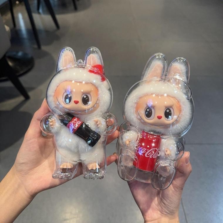 2 chiếc [Sẵn sàng] Vỏ bảo vệ trong suốt Macaron Series 17cm Chống bụi 1 HD Hộp lưu trữ trong suốt Túi mặt dây chuyền hình Vinyl