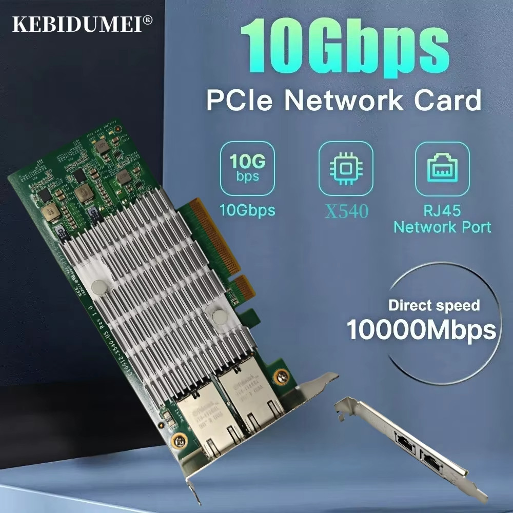 [Hàng có sẵn] Bộ chuyển đổi không dây PCI-E sang RJ45 X540 PCIe Gigabit Ethernet 10Gbps / 5Gbps / 2.5Gbps / 1Gbps cho PC Win10 / 11