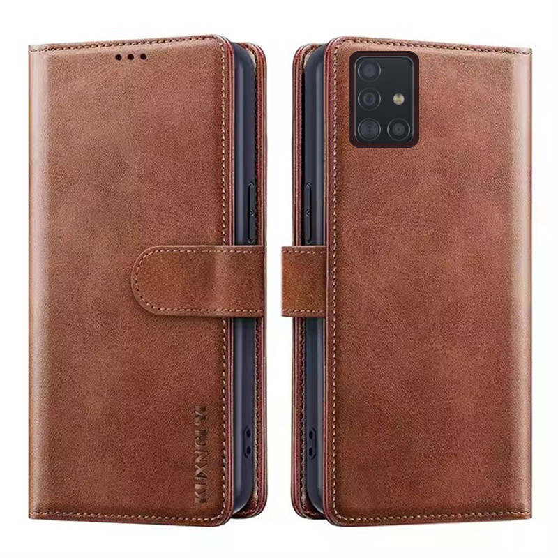 Ví Ốp Lưng Điện Thoại Samsung Galaxy A71 A51 A31 A21S A11 M11 Có Hộp Đựng Thẻ Từ Da Lật Chống Sốc