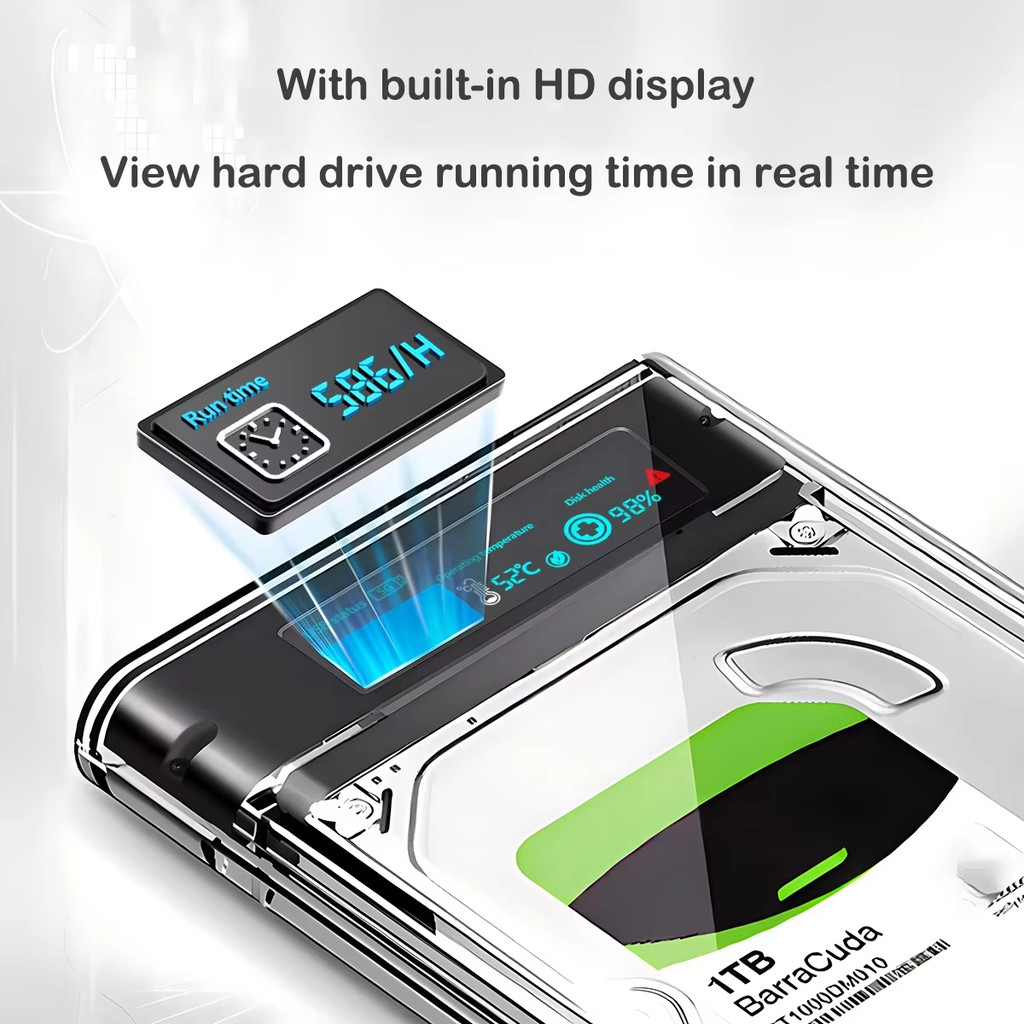 Hộp đựng ổ cứng gắn ngoài USB 5Gbps 2,5 Inch Hộp đựng ổ cứng trong suốt Vỏ ổ cứng SATA HDD SSD Hộp đựng máy tính xách tay