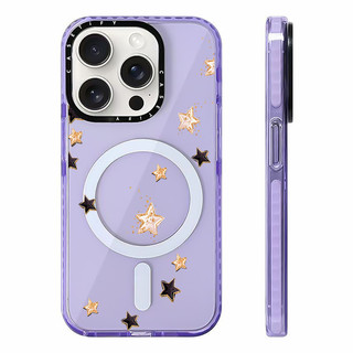Trừu Tượng Ngôi Sao Vàng Sạc Từ Tính Không Dây Tương Thích Cho IPhone11 12 13 14 15 16ProMax Cover 16PLUS Silicon Mềm Trong Suốt Ốp Lưng Chống Sốc