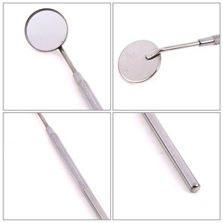 1 Gương Răng Miệng Nha Khoa Đầu Dò Inox Gương Miệng Phản Quang Dụng Cụ Vệ Sinh Tay Cầm Gương