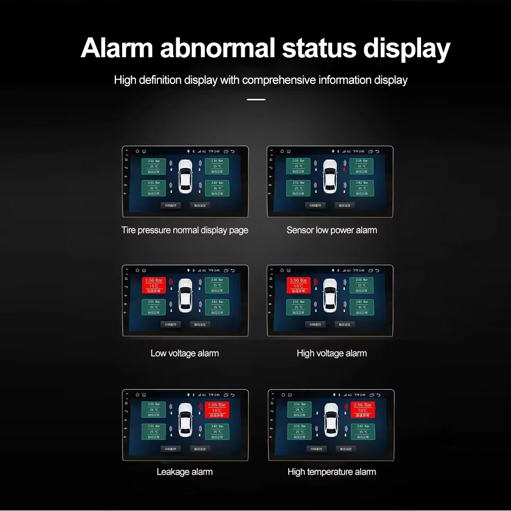 Android TPMS Lốp dự phòng Cảm biến bên ngoài Hệ thống giám sát áp suất lốp USB TPMS cho điều hướng ô tô Đài phát thanh DVD Phát hiện máy nghe nhạc