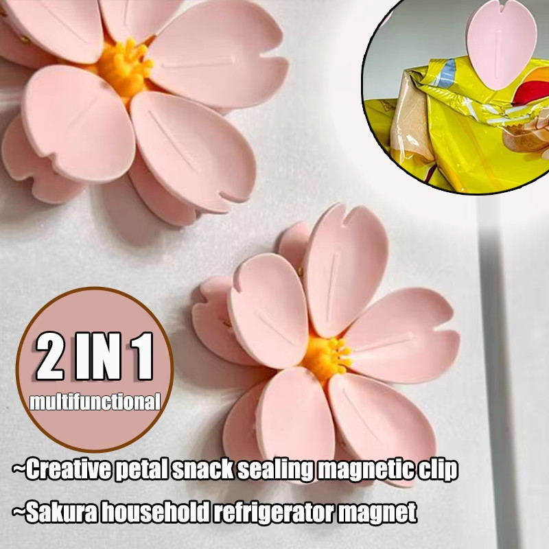 3 Chiếc Đa Năng Sáng Tạo Sakura Từ Kẹp Bảo Quản Thực Phẩm Dễ Thương Cánh Hoa Độc Đáo Kẹp Nhà Tủ Lạnh Nam Châm Nhà Bếp Thực Phẩm Niêm Phong Kẹp