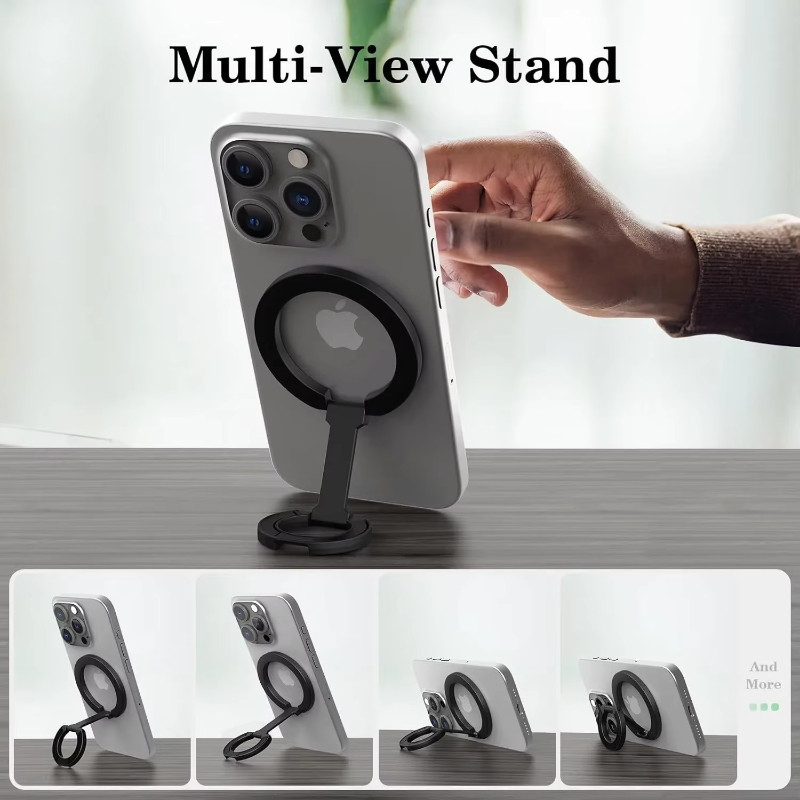 Giá đỡ điện thoại hợp kim nhôm đa năng 360° Ring Cell Có Thể Gập Lại Di Động Hai Mặt Giá Đỡ Grip Phụ Kiện Điện Thoại Di Động Từ Tính