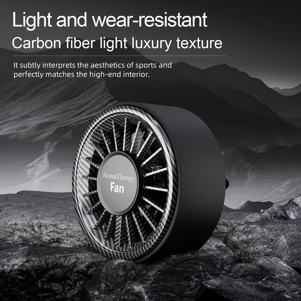 Quạt thơm ô tô SEAMETAL 360° Máy làm mát bằng hương thơm ô tô Quạt làm mát USB có thể điều chỉnh với đèn RGB xung quanh