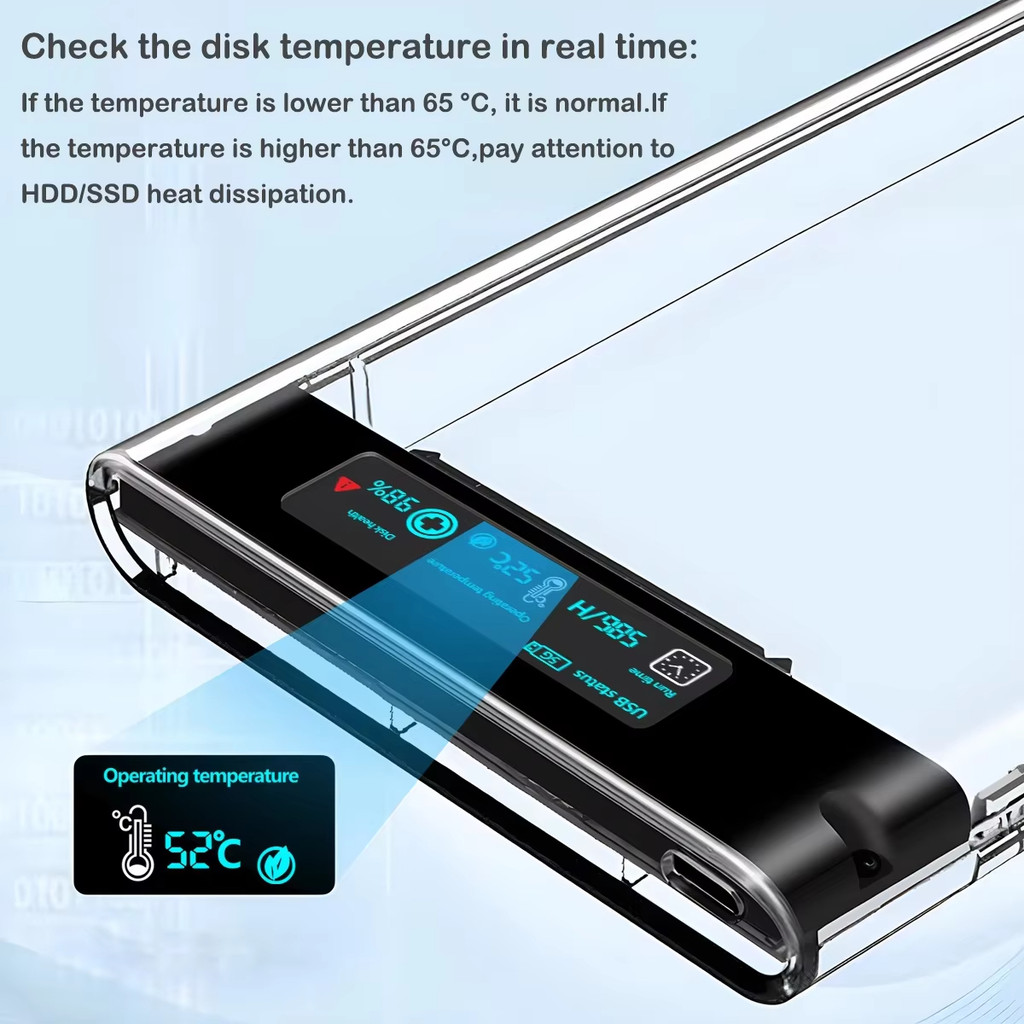 Hộp đựng ổ cứng gắn ngoài USB 5Gbps 2,5 Inch Hộp đựng ổ cứng trong suốt Vỏ ổ cứng SATA HDD SSD Hộp đựng máy tính xách tay