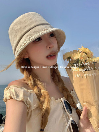 Have u desgin Hoa Nhật Bản Vải Lanh Cotton Mùa Hè Mũ Xô Nữ Phong Cách Mỏng Thoáng Khí Phù Hợp Với Mặt Thể Hiện Mũ Chậu Nhỏ Kính Chắn Nắng Mũ Che Nắng