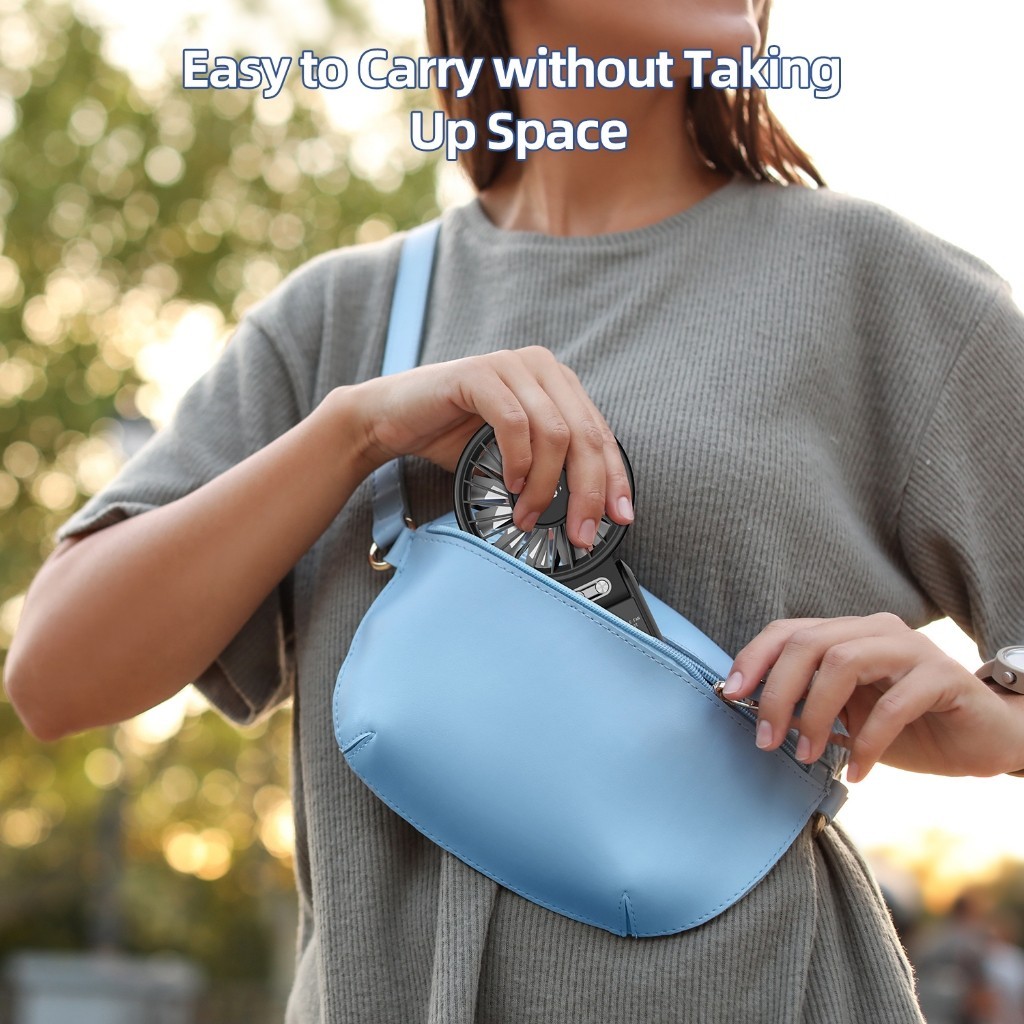 Mô tả Quạt tốc độ cao GOOJODOQ 100 bánh răng gió siêu mạnh im lặng 180° Quạt cầm tay có thể gập lại Màn hình LED quạt cầm tay turbo - 8
