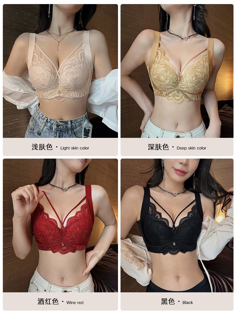 Gợi Cảm Ren Ngực Làm Đẹp Có Thể Điều Chỉnh Quần Lót Lớn Ngực Nhỏ Ổn Định Áo Ngực Chống Chảy xệ Nhẹ Phong Cách Thoáng Khí