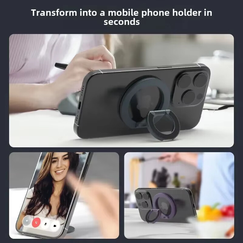 Giá đỡ điện thoại hợp kim nhôm đa năng 360° Ring Cell Có Thể Gập Lại Di Động Hai Mặt Giá Đỡ Grip Phụ Kiện Điện Thoại Di Động Từ Tính