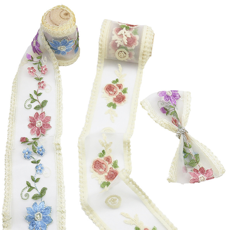 Vải hoa hồng thêu ren 8-9cm, phù hợp may quần áo và làm rèm cửa, style retro Pháp (2 Yard/gói) | BigBuy360 - bigbuy360.vn