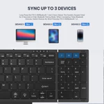 Bàn phím gấp có đèn nền Bluetooth Jomaa có bàn di chuột số có thể sạc lại Bàn phím có thể gập lại USB cho cửa sổ Mac os — ảnh 3
