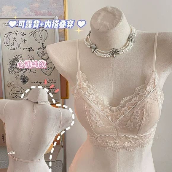 Đẹp Lưng Ren Bên Trong Trận Đấu Nữ Mùa Hè Mỏng Hình Chữ U Dây Ống Top Nhỏ Ngực Thoải Mái Không Vòng Thép Áo Ngực-Receiving