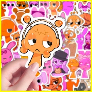 [ZOCI] Sticker Sprunki (60 tờ) Nhãn dán CP màu hồng cam ins Hộp nhịp điệu Olenpingqi diy Notebook