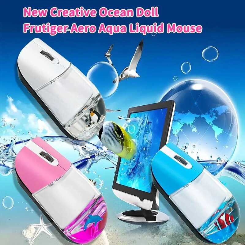 Frutiger Aero Aqua Liquid Mouse Dễ Thương Nổi Bể Cá Động Vật Mause 2.4G ...