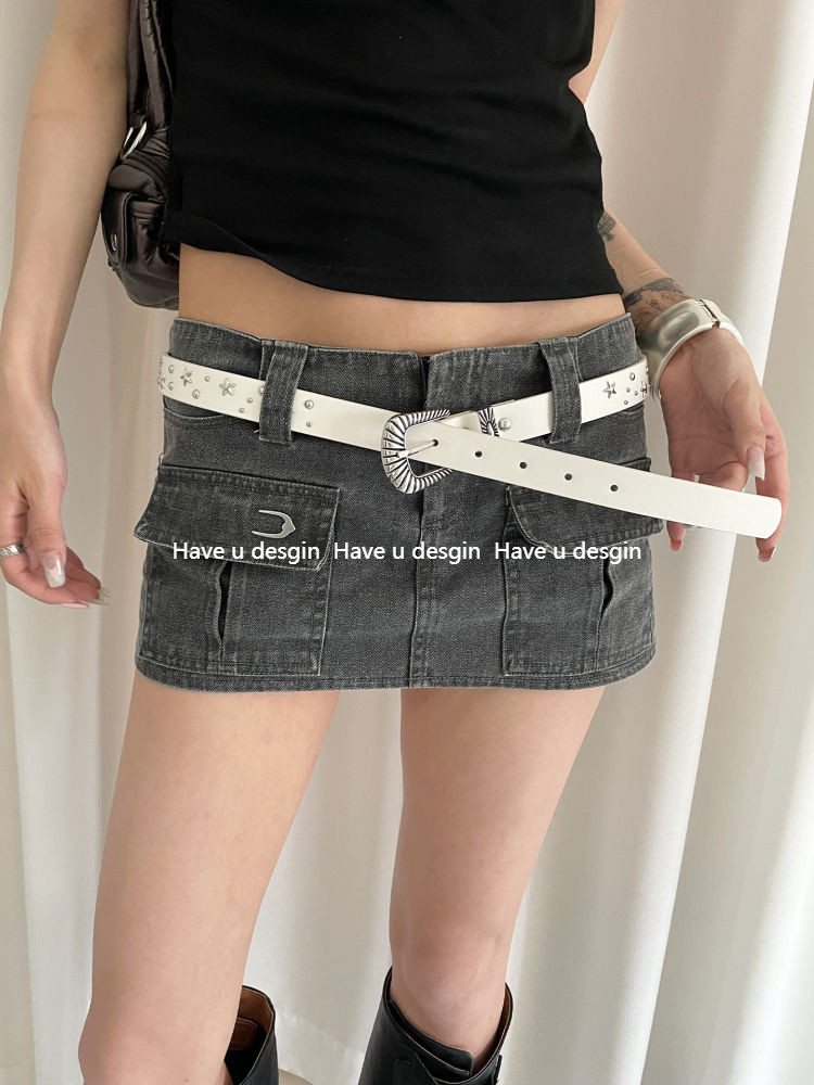 Have u desgin Đinh Tán Cao Cấp Màu Trắng Đơn Giản Preppy Phong Cách Thắt Lưng Nữ Phù Hợp Với Thời Trang Độc Đáo Trận Đấu Quần Jean Thắt Lưng Trang Trí