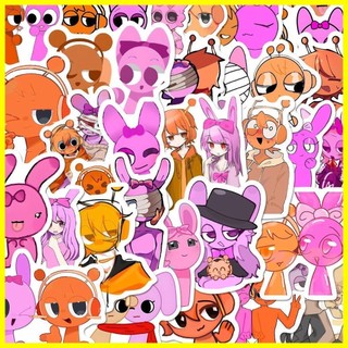 [ZOCI] Sticker Sprunki (60 tờ) Nhãn dán CP màu hồng cam ins Hộp nhịp điệu Olenpingqi diy Notebook
