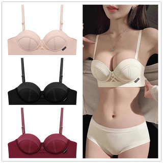 Bộ Áo Ngực Liền Mạch Không Dây Cho Nữ Nhỏ Ngực Đẩy Lên Chống Chảy Xệ Đồ Lót Thanh Niên Và Quần Lót
