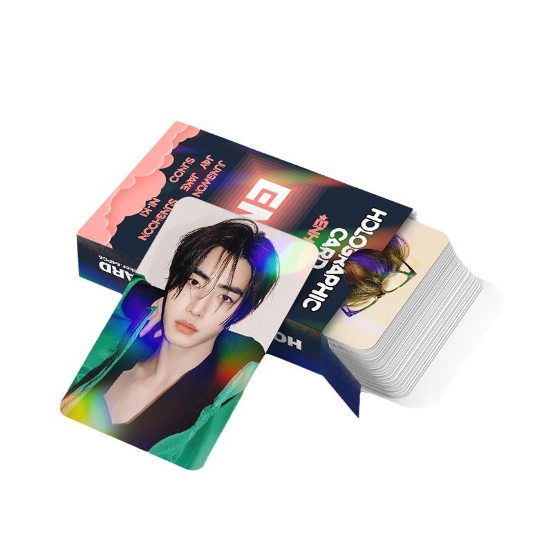 LINXX 124 Chiếc ENHYPEN Trọn Bộ Sưu Tập Lomo Cards HD Long Lanh Laser Photocards Sóng Hàn Quốc Quạt Sưu Tập Kpop Thẻ Giao Dịch Merch